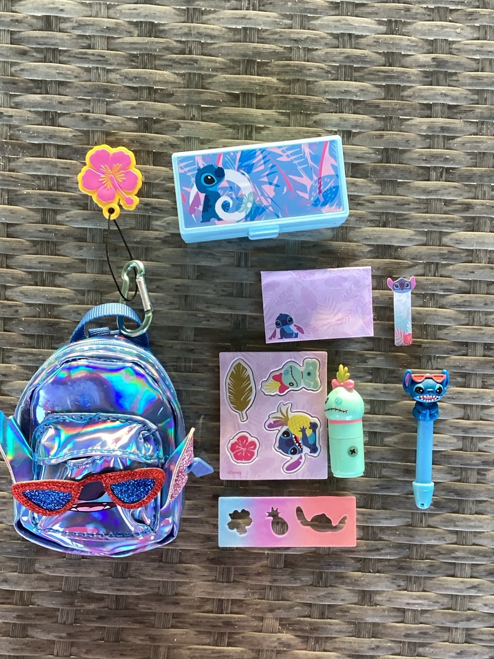 Real Littles Disney Stitch Backpack Holographic Design Keychain